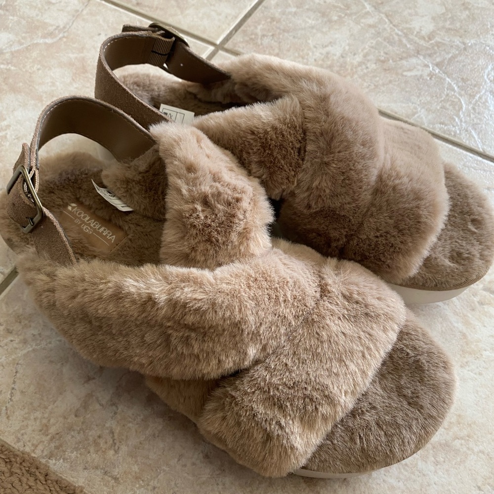 Koolaburra by Ugg Women's Fuzz-Ee Slipper Sandals BRAND NEW